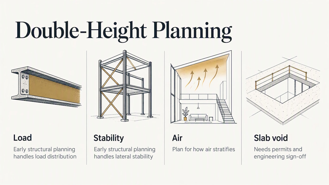 Engineering considerations for a double-height room