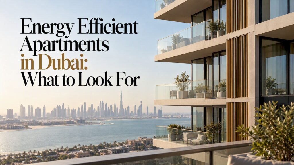 Dubai apartment facade with shaded balconies