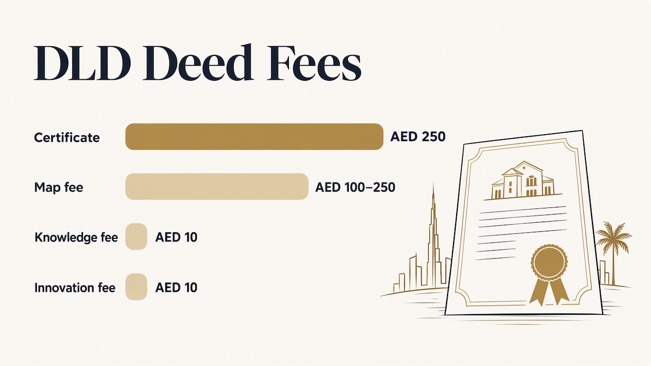 Dubai title deed certificate and related fees